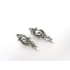 2 extra small silver clear stone leaf shaped alligator hair clip