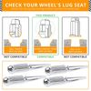 For Chevy Silverado 1500 24 PCS Chrome Spike Long Lug Nuts 14x1.5 Solid Metal
