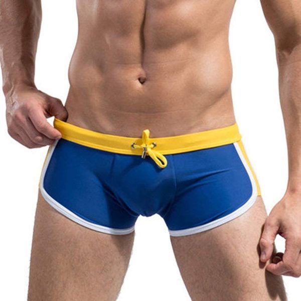 Jeylly Men's Swimming Shorts, Sexy Sport Brief Surfing Swimwear Shorts Summer Swimming Boxer Trunks Blue