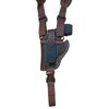 Barsony Brown Leather Vertical Cross Harness Shoulder Holster for RUGER LCR 38, 357 right
