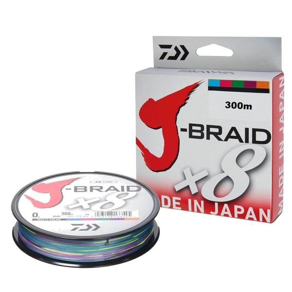 Daiwa - Jbraid 8 Braid 300, Multicolour, Size 0.220 mm