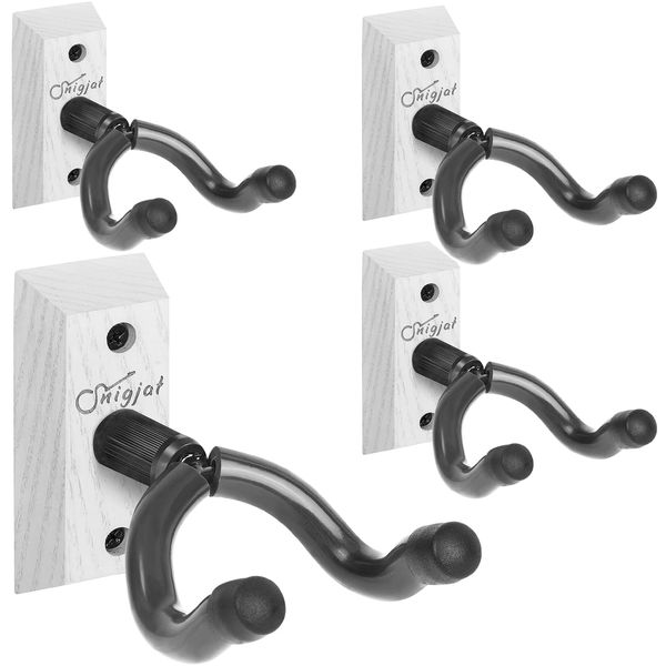 SNIGJAT Guitar Wall Mount, 4 Pack Guitar Wall Hanger, Guitar Hanger Wall Hook Holder Stand, Hardwood Guitar Wall Mount Hanger for Acoustic Guitar, Bass, Banjo, Mandolin