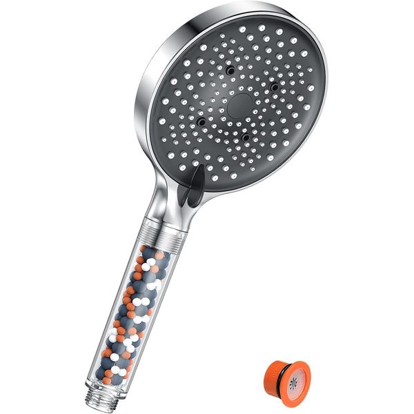 Shower Head, YEAUPR PRO 130mm Filter Showerheads,Powerful Flow with 6 Modes,High Pressure Shower Head for Low Water Pressure,Water Softener Shower Head Improve Skin Hair,Perfect for Home and Gym