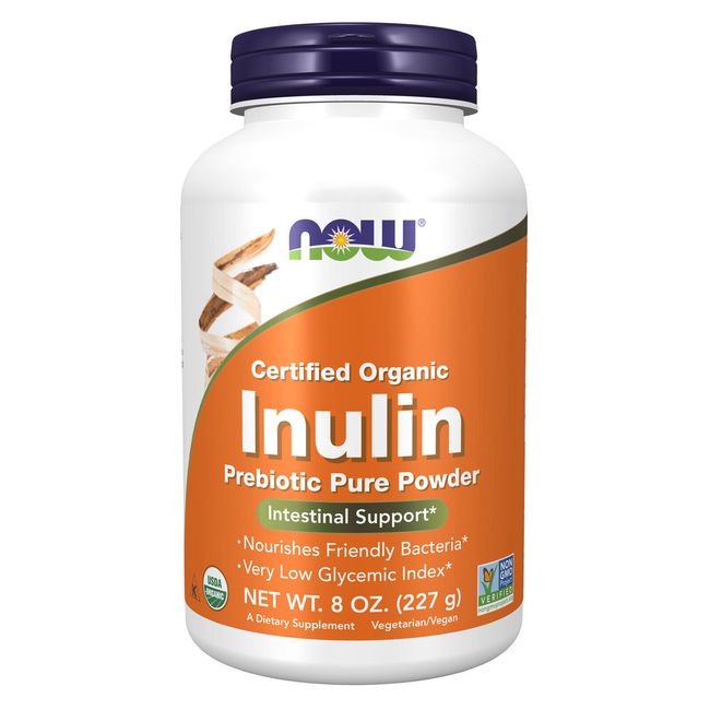 NOW FOODS Inulin Prebiotic Pure Powder, Organic - 8 oz.