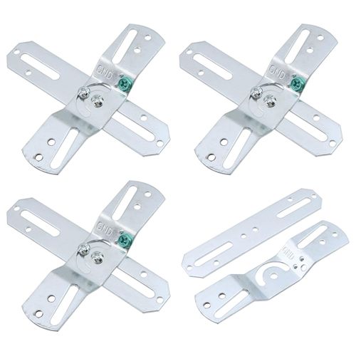 Mewutal 4pcs Light Fixture Mounting Brackets 4" Ceiling Fan Mounting Plate Rotatable Cross Brackets 4" Universal Crossbar for Lighting Pendant Lamps Wall Lamps Ceiling Fan Chandelier (Cross Style)