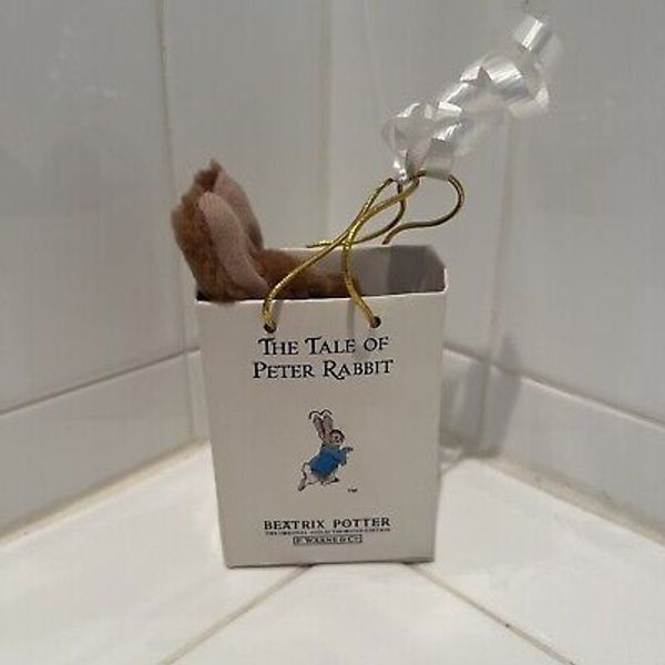 Vintage 1987 Peter Rabbit Clip-on Mini Plush Eden Toys in Gift Bag