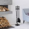 5 Pieces Fireplace Tools Sets Wrought Iron Firewood Kit w/ Handle Durable Tools