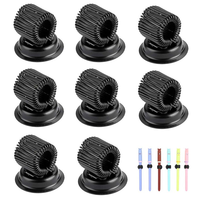 BSTKEY 8 Pcs Magnetic Pen Pencil Holders with Adjustable Spring Loop ...