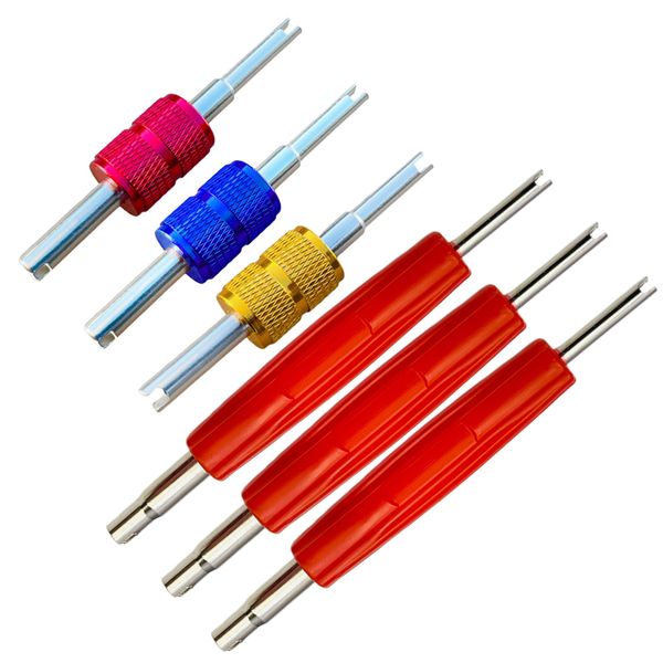 VOTNMIC Valve Core Removal Tool Set R134 R12 A/C HVAC Air Conditioner Schrader Valve Stem Core Remover Tool Air Conditioning Line Repair Tools for HVAC R22 R32 R410A (6Pcs Valve Tools)