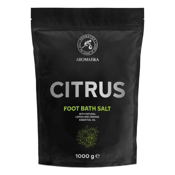 Aromatika Bath Bath Foot Salt Citrus 992.2g (35oz) Pedicure Foot Salt Additives Containing Natural Sea Salt