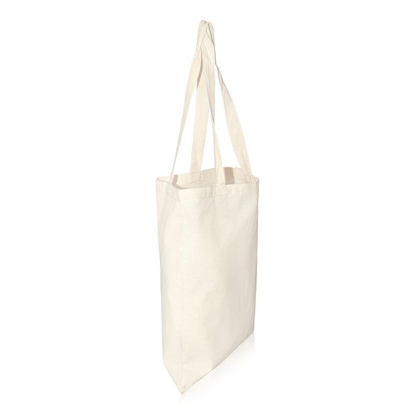 IMFAA Plain Tote Medium(40x36+60) Cm 100% Cotton Canvas Reusable Shoulder/Hand Tote Shopping Bags. (Pack-10, Natural)