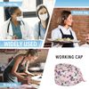 CULEO Nurse Caps, Cartoon Printed Hat Surgical Cap (Blue)