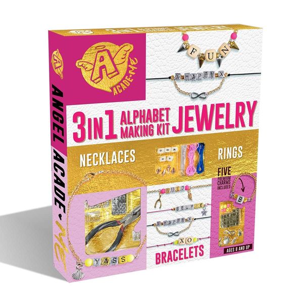 3 In 1 Alphabet Jewelry Making Kit | Includes 5 Premium Charms