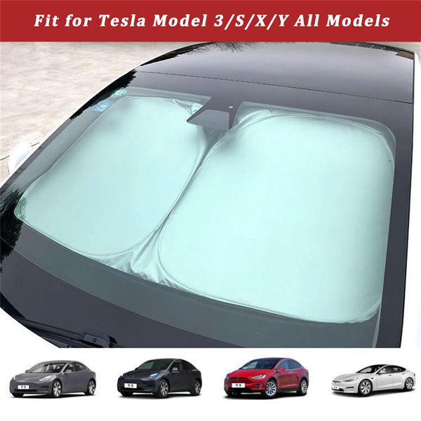 Car Windshield Sun Shade Sunscreen Foldable Visor Block For Tesla Model 3 Y X S