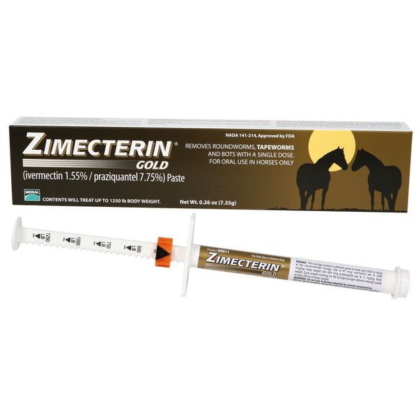 Merial Zimecterin Gold Paste Horse Wormer That Controls 47 Species and Stages of Parasites