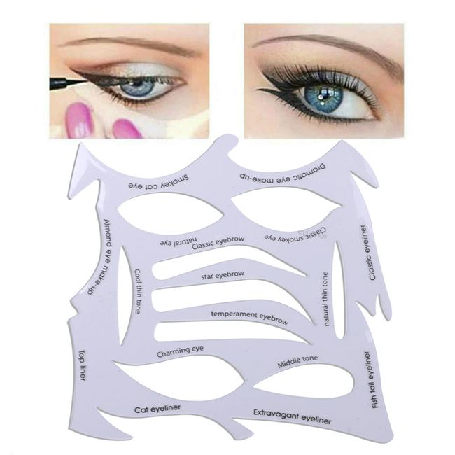 Eyeliner Schablone Lidschatten Schablone Set, Schnelles Augen Make-up Aufkleber Schablone für Anfänger, Smokey Lidschatten Cat Eyes Fischschwanz Eyeliner