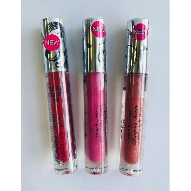 Lot of 3 ~ Hard Candy Plumping Serum Volumizing Lip Gloss    3 Shades!   Sealed!