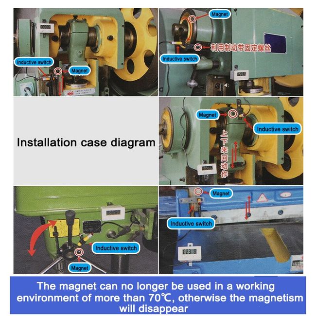 Electronic digital display counter proximity Industrial magnetic sensor  switch punch counter automatic induction counter meter