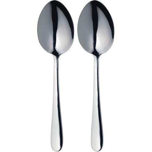 MasterClass Duo of Stainless Steel Serving Spoons, 2-Piece Spoon Set for Buffets, Dinner Parties and Family Meals - Silver