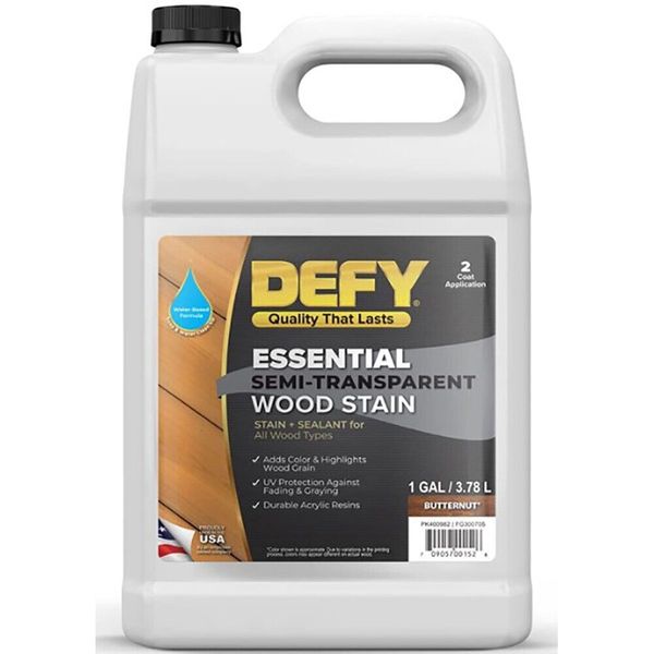 DEFY Essential Semi-Transparent Wood Stain Butternut gal