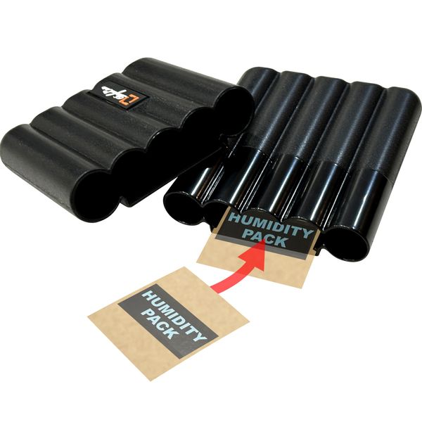 Perfec - PerfecCase 5-Finger Cigar Humidifier Case, Virtually Airtight Cigar Case