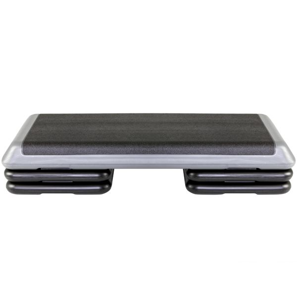 The Step (Made in USA Original Aerobic Platform for Total Body Fitness – Health Club 4 Risers Grey