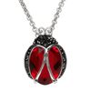Crystaluxe Ladybug Pendant with Crystals in Sterling Silver, 18"