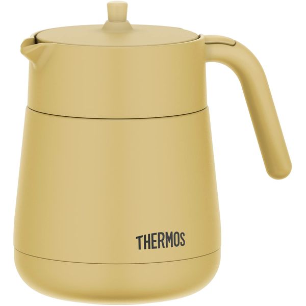 Thermos Vacuum Insulated Teapot with Strainer 23.7 fl oz (700 ml), Beige, TTE-700 BE