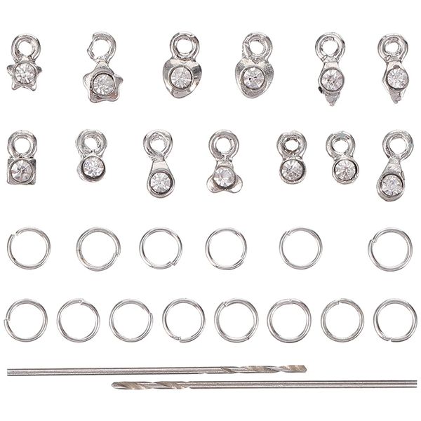 2 Sets Dangle Nail Art Charms DIY Nail Jewelry Decoration Nail Piercing Tool Manicure Tools