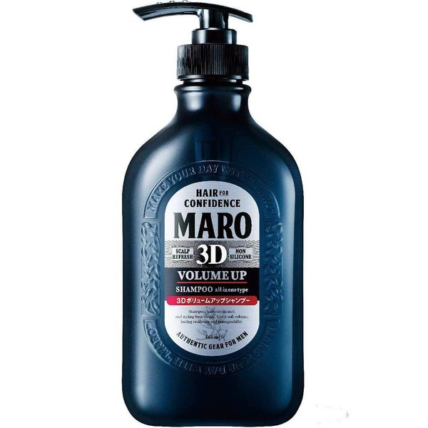 Maro 3D Volume Up Non Silicon Shampoo EX 460ml - Gentle Mint Scent (Green Tea Set)