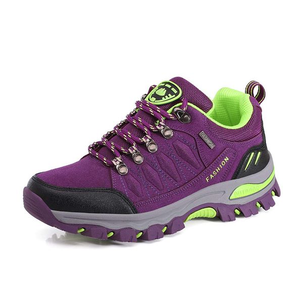 WOWEI Hiking Boots Mens Outdoor Trekking Shoes,98018 Purple,5 UK