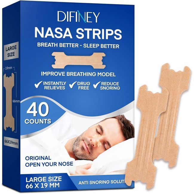 Difiney Nasal Strips for Snoring, anit-snoring, snoring Solution, Extra Strength Anti Snoring Solution for Men, Women - Clears Air Way to Breathe Better - Sleep Right, Snore Less
