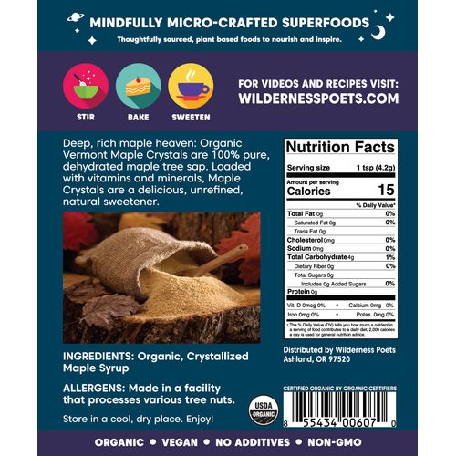 Wilderness Poets Organic Maple Sugar Crystals (32 Ounce - 2 Pound)