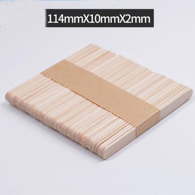 100Pcs/Set Wooden Tongue Depressor Sticks Waxing Wax Spatula Disposable  Bamboo Sticks Safety Stick Tongue Beauty