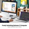 UGREEN USB Switch Selector 2 Computers Sharing 4 USB Devices USB 2.0 Peripheral Switcher Box Hub for Mouse Keyboard Scanner Printer PCs with One-Button Swapping and 2 Pack USB A to A Cable