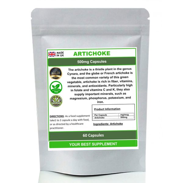 Artichoke Capsules Premium Quality,High Strength (Pure no additives) (60)
