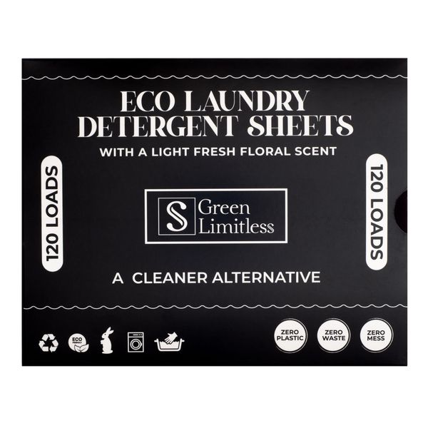 Green Limitless Eco Laundry Detergent 120 Sheets (Loads) with A Light Fresh Floral Scent