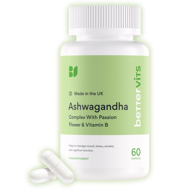 Bettervits Ashwagandha | KSM-66 | High Strength 800mg | with B-Vitamins | Anxiety, Mood & Stress