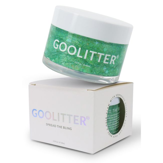 Goolitter Face, Body & Hair Holographic Green Glitter Gel [Kiwi Crush] 2oz (60mL) | Fine | K-Beauty | Halloween, Festival, EDM, Rave, Party, Concert, Costume Makeup | Vegan, Cruelty Free