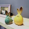 TOYANDONA 2pcs Easter Bunny Rabbit Figurines Ceramic Rabbit Statues Car Interior Figures for Easter Party Table Decoration