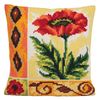 Collection d'Art Cross Stitch Cushion: Valiant Poppy