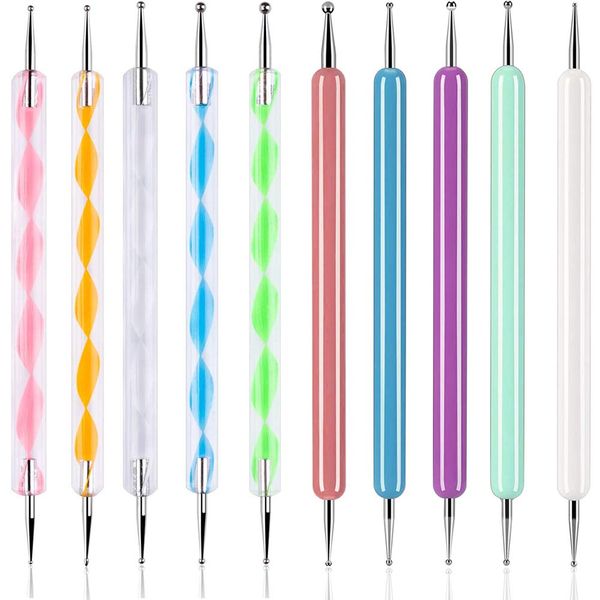 ABenkle 10Pcs Art Dotting Tools for Nail Art, Ball Tip Clay Tools Sculpting Pattern Tracing Stylus, Ball Embossing Stylu for Drawing,Painting Rocks Mandalas,Art Dot Tools