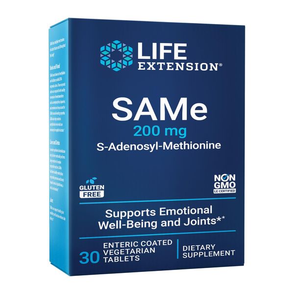 SAMe Mood Joint Liver Support Supplement 30 Vegetarian Tablets Gluten Free