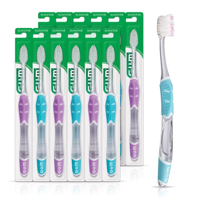 GUM Sensitive Technique Deep Clean Toothbrush, Compact Head, 1ct(12Pk)