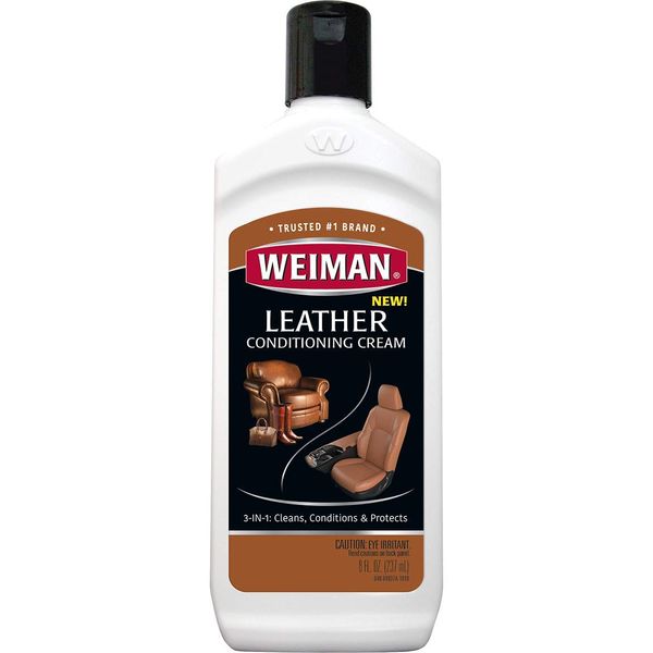 Weiman 3 in 1 Deep Leather Cleaner & Conditioner Cream - Restores Leather Surfaces - Use on Leather Furniture, Car Seats, Shoes, Bags, Jackets, Saddles