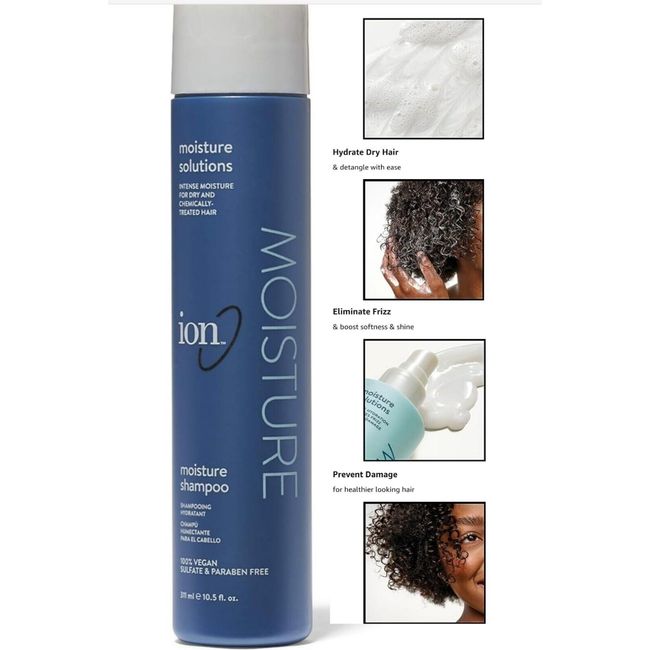 Ion Moisture Solution For Dry Hair Moisture Shampoo 10.5 oz Vegan Paraben Free