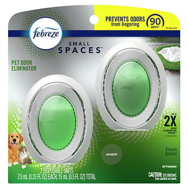 Febreze Small Spaces Pet Odor-Eliminating Air Freshener Refill Fresh 2 Ct