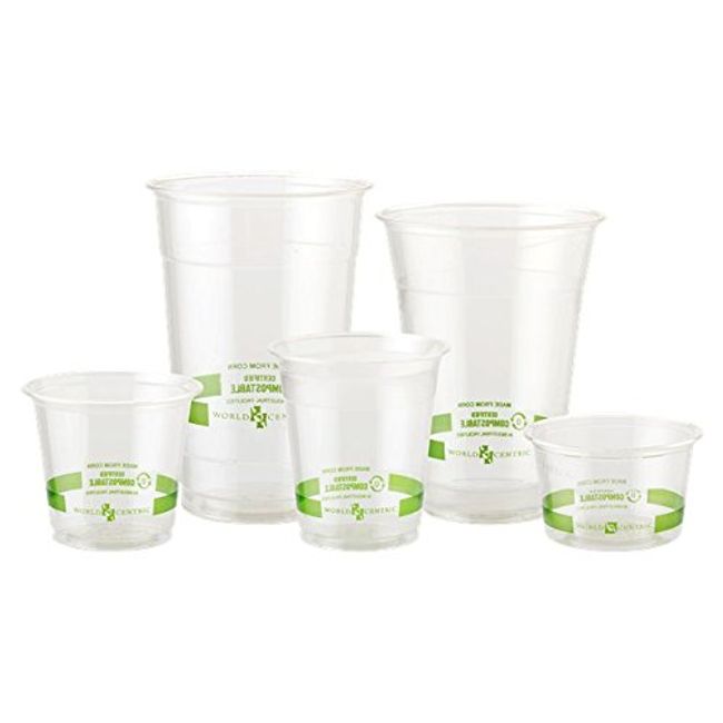 World Centric - Compostable Plastic Cold Cups, 12 Ounce - 100 Count