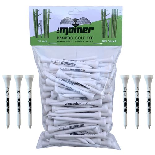 Emainer Golf Tees - 70 mm - Pack of 100 - Bamboo Tea