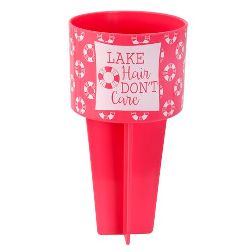Occasionally Made 4"x3"x8" Lake Hair Don't Care Beach Buddy Cup Holder